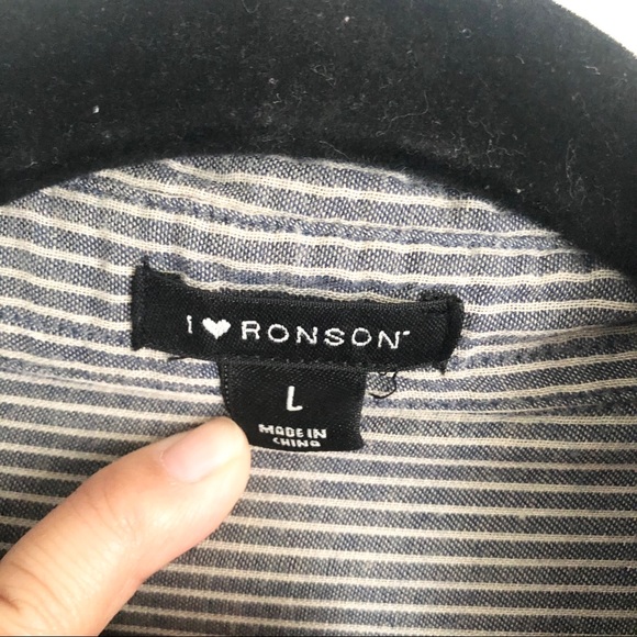 I ❤️ RONSON Striped Chambray Shirt - Picture 3 of 7